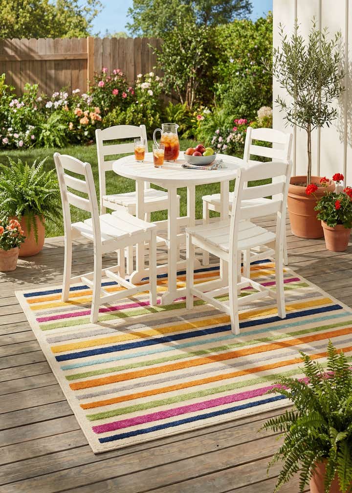 5' 3 x 5' 3 Easy-Clean Aruba Indoor / Outdoor Square Rug