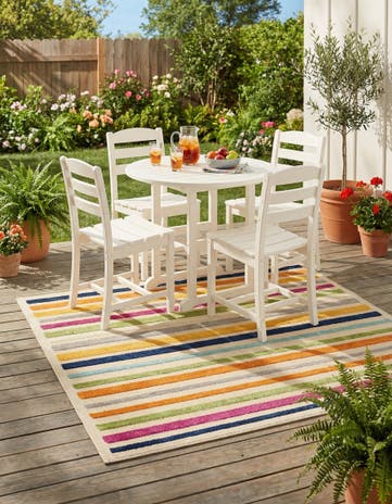 Beige Easy-Clean Aruba Indoor / Outdoor Square Rug