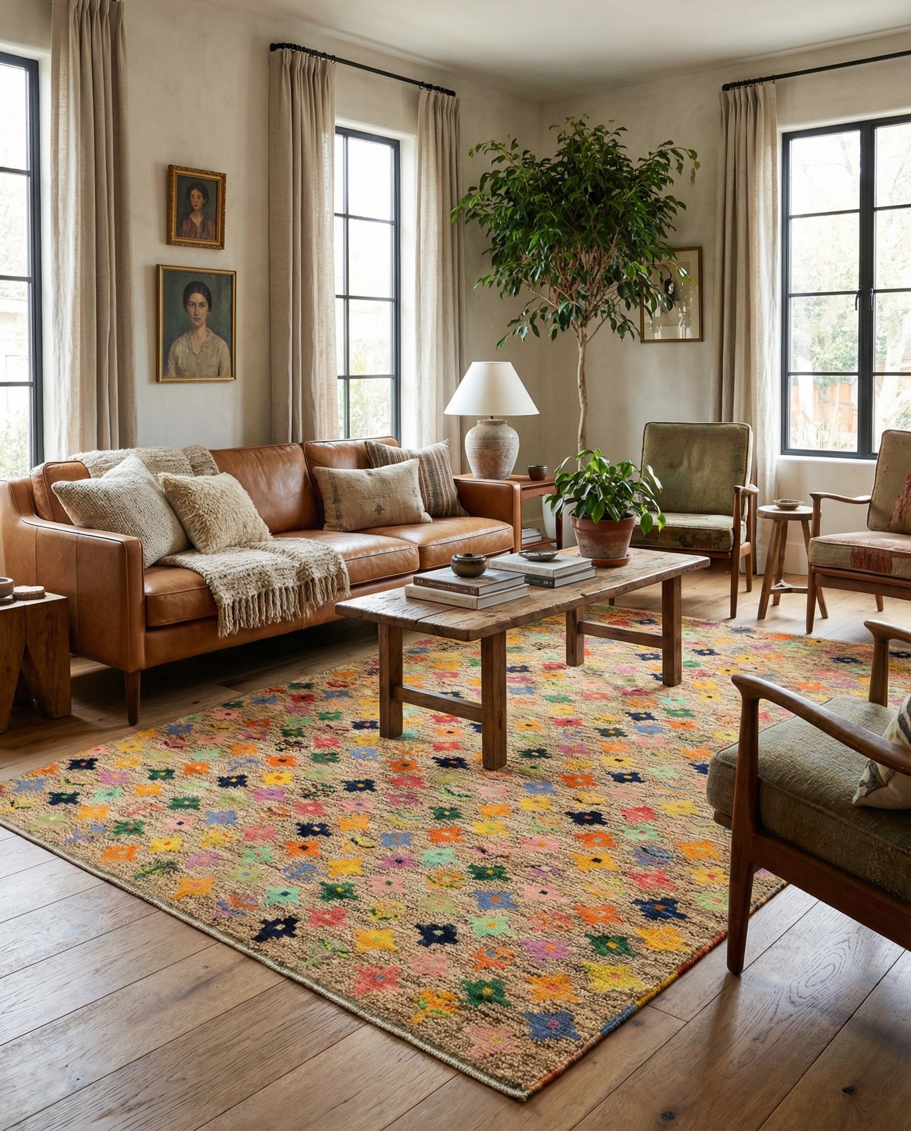 5' 8 x 8' Hand Woven Balouch Wool Rug