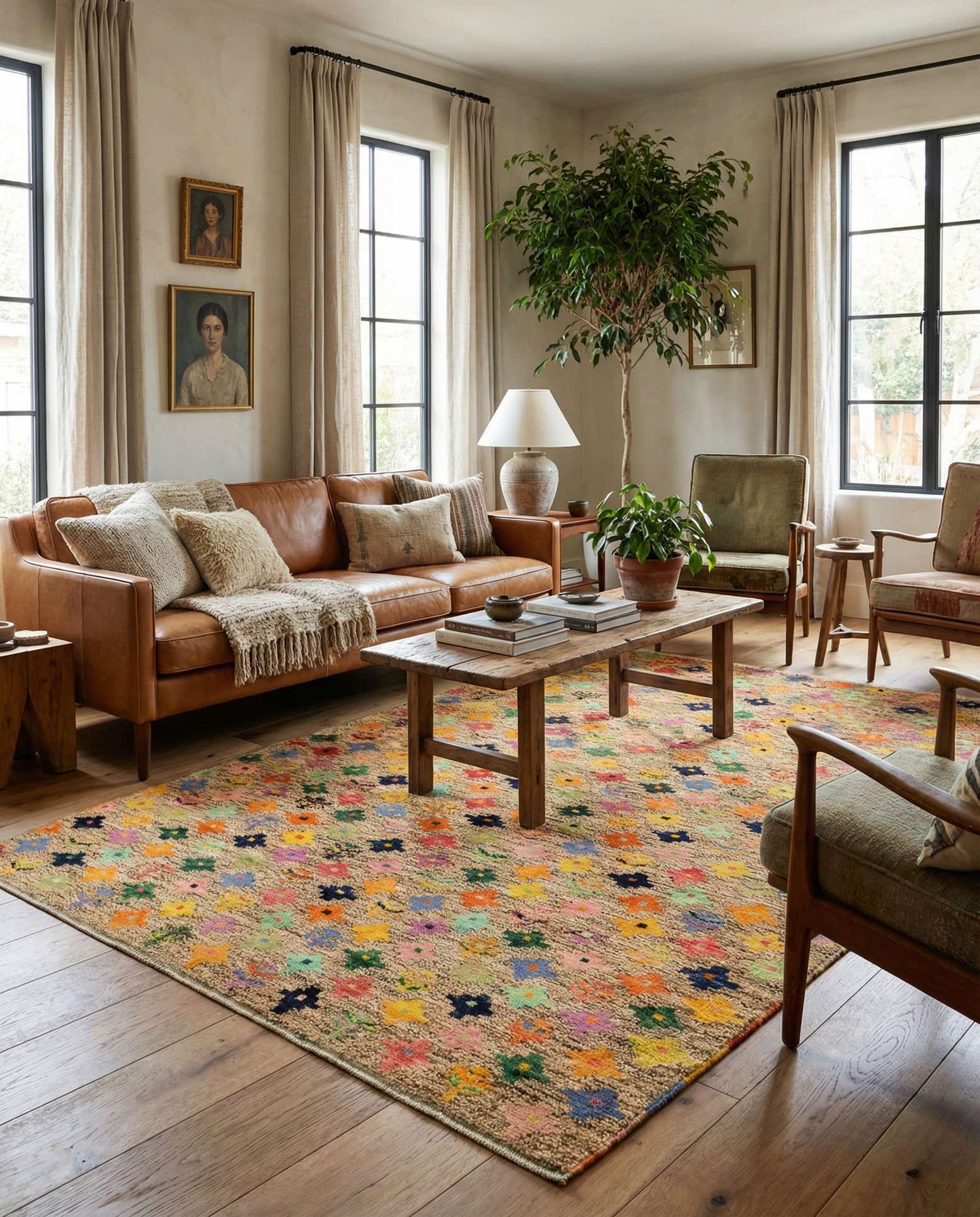5' 8 x 8' Hand Woven Balouch Wool Rug