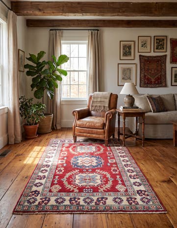 2' 9 x 4' 2 Hand Knotted Kazak Rug