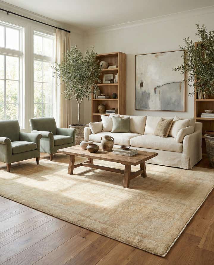 8' x 9' 10 Hand Knotted Oushak Wool Rug