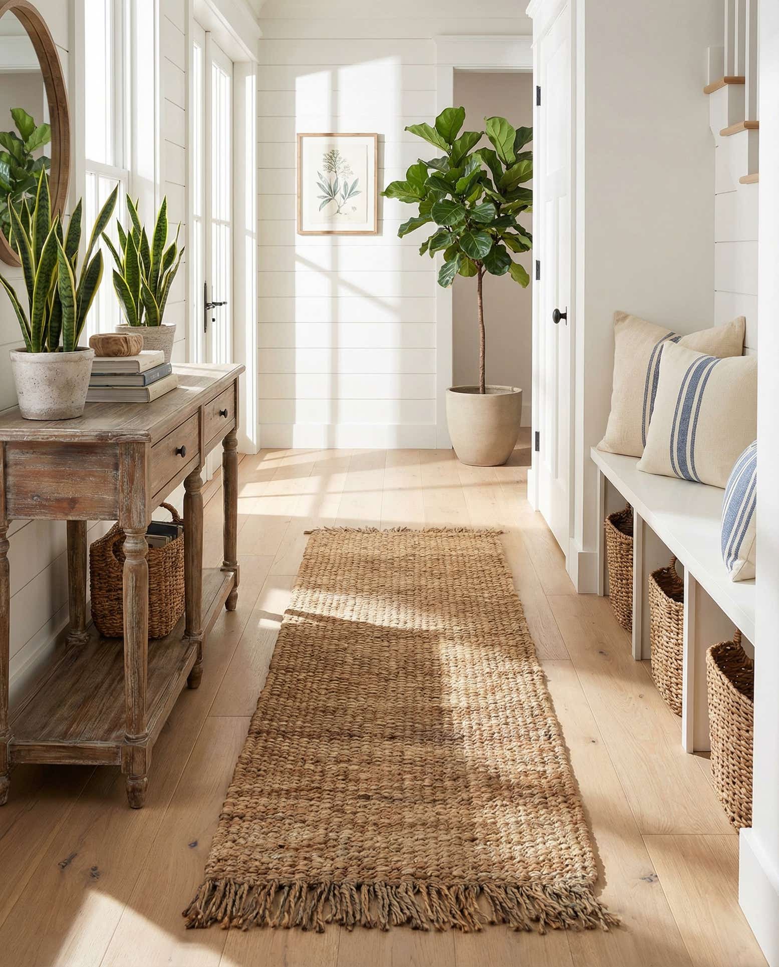 2' x 8' Hand Woven Chunky Jute Runner Rug