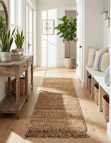 2' x 8' Hand Woven Chunky Jute Runner Rug