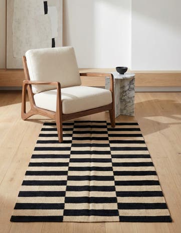 3' 4 x 4' 10 Hand Woven Kilim Modern Wool Rug