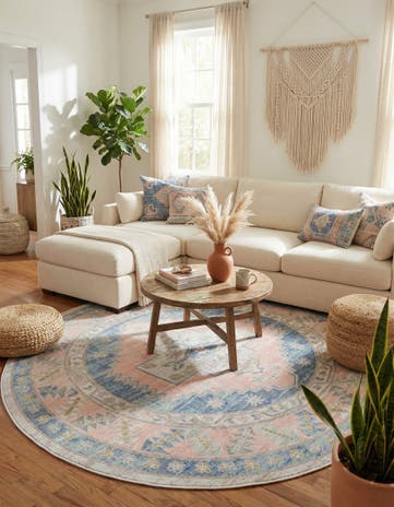 French Blue Whitney Round Rug