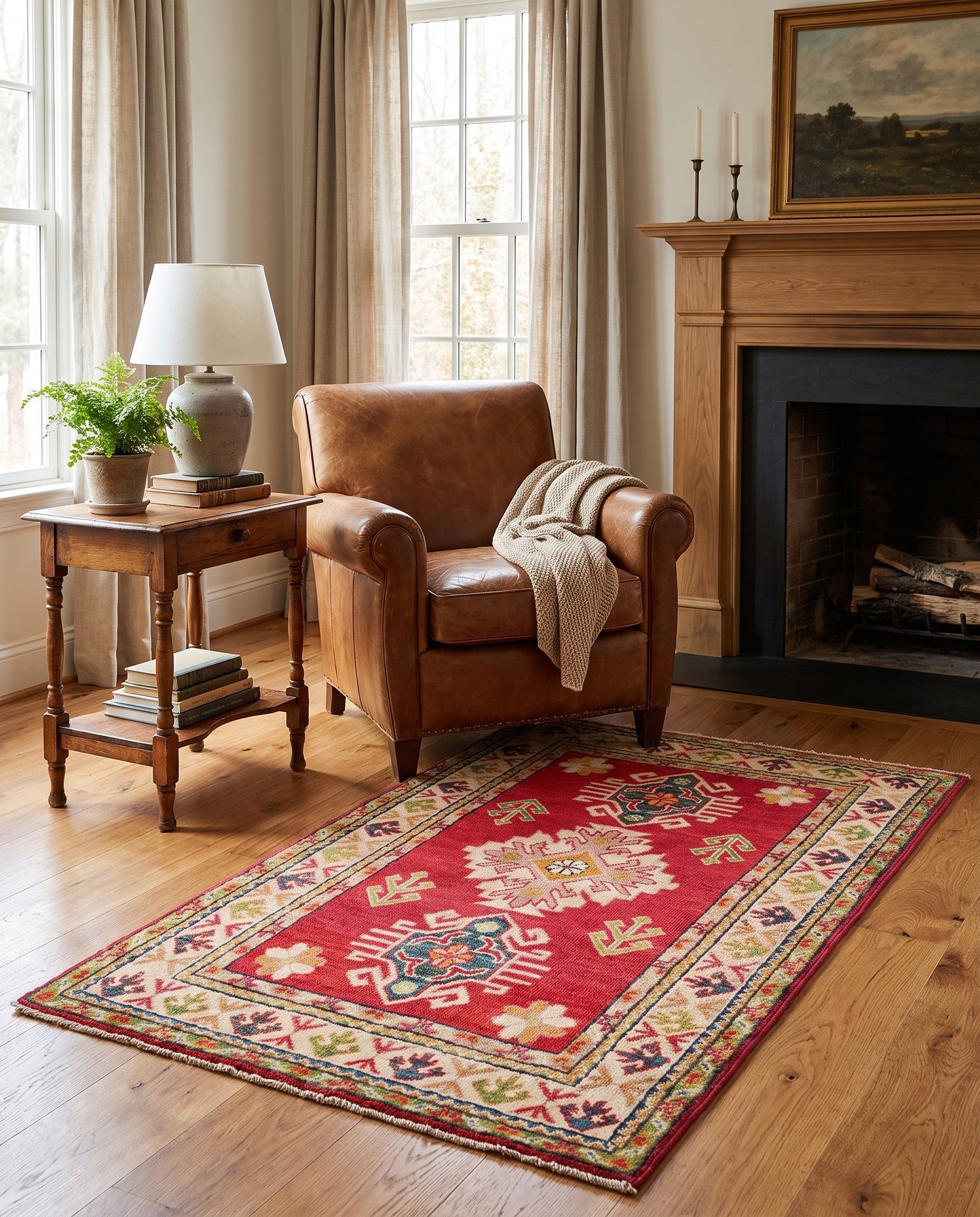 2' 6 x 4' Hand Knotted Kazak Rug