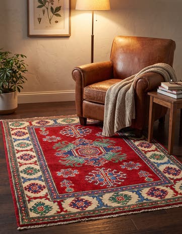 2' 10 x 4' Hand Knotted Kazak Rug