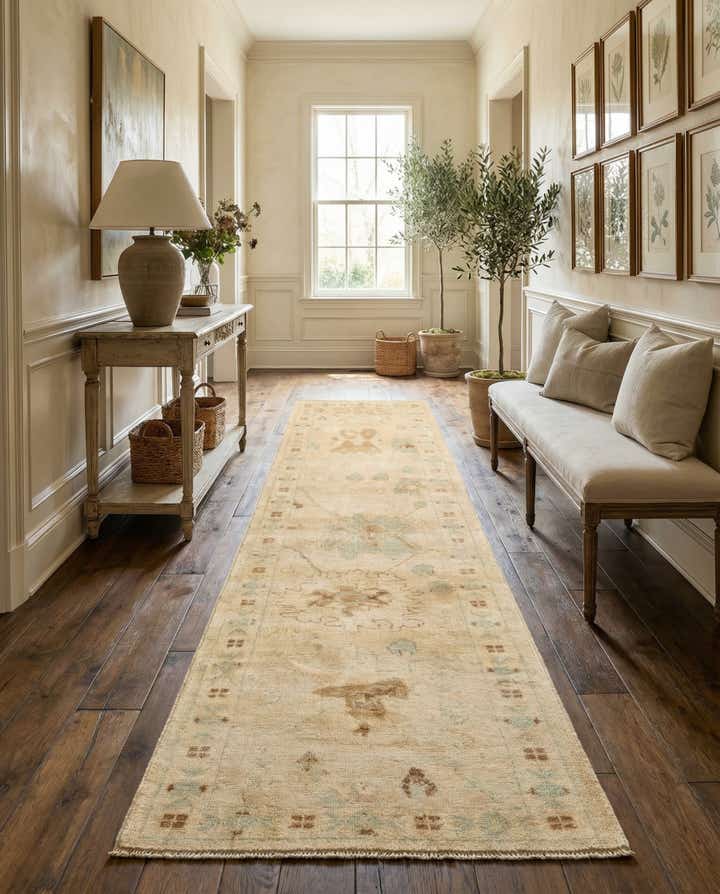 2' 9 x 9' 10 Hand Knotted Oushak Wool Runner Rug