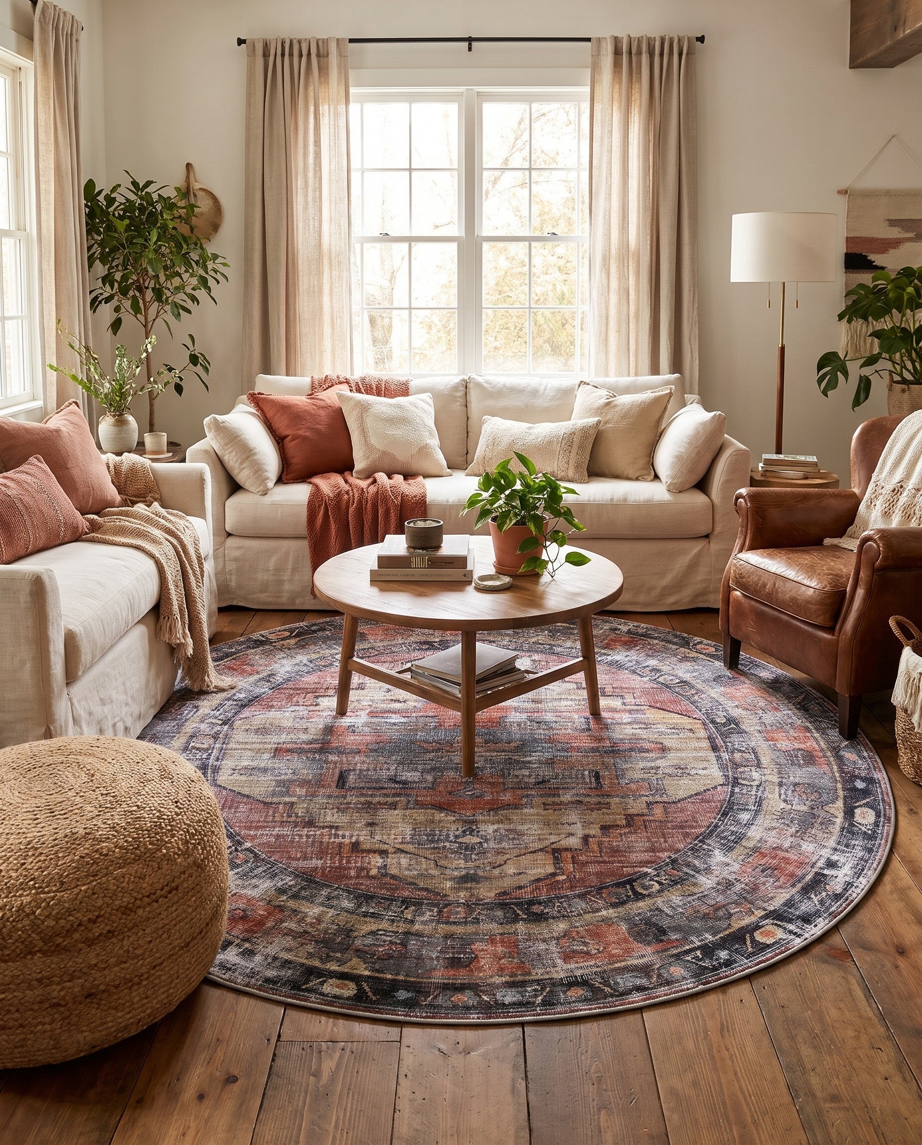 240cm x 240cm Maahru Tapis Rond