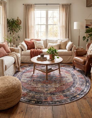 240cm x 240cm Maahru Tapis Rond