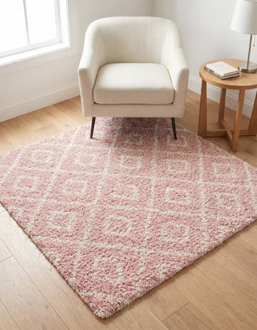 5' 3 x 5' 3 Lattice Shag Square Rug