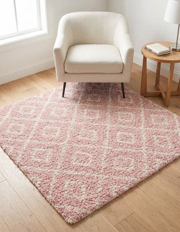 5' 3 x 5' 3 Lattice Shag Square Rug