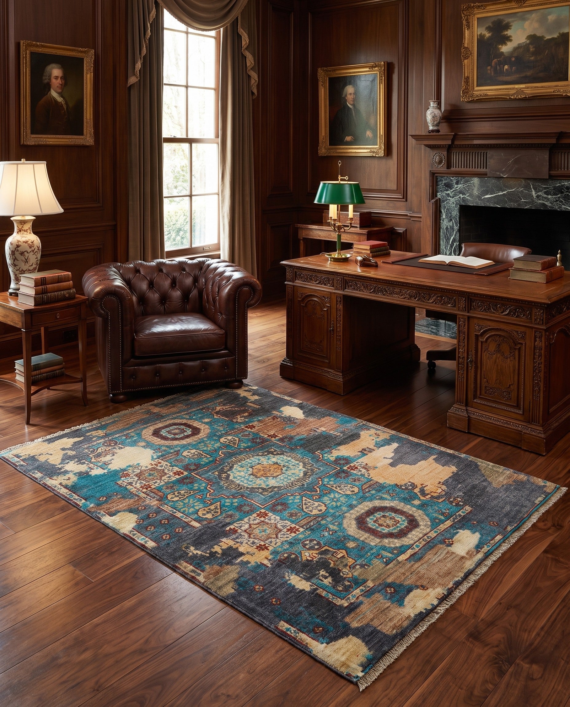 3' 7 x 4' 9 Hand Knotted Mamluk Ziegler Rug