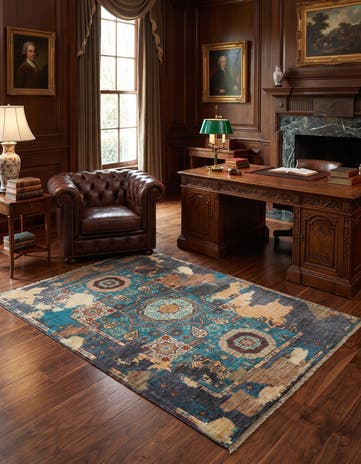 3' 7 x 4' 9 Hand Knotted Mamluk Ziegler Rug
