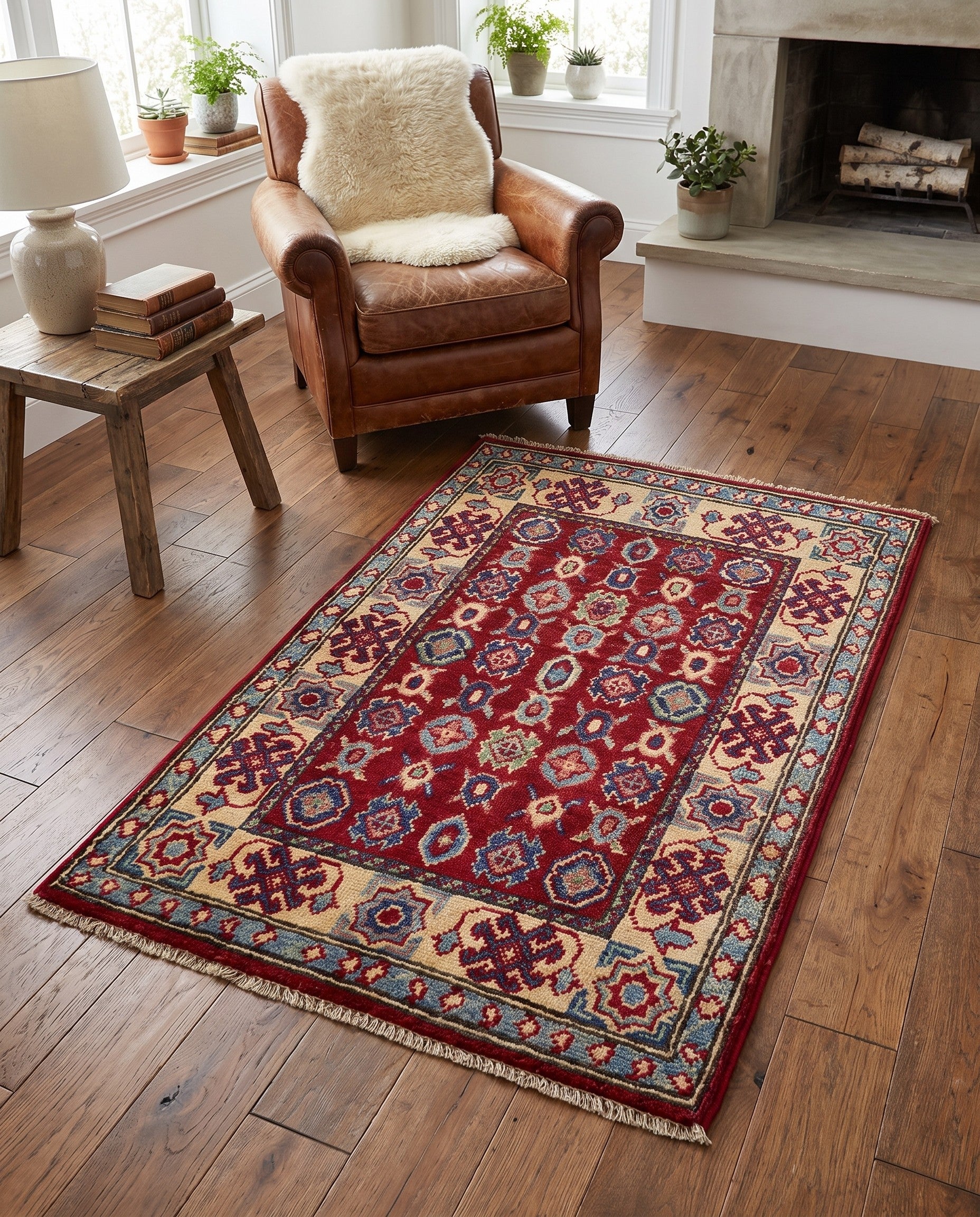 2' x 3' Hand Knotted Kazak Rug