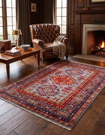 3' 5 x 5' Hand Knotted Kazak Rug
