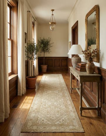 2' 8 x 12' 11 Hand Knotted Oushak Wool Runner Rug