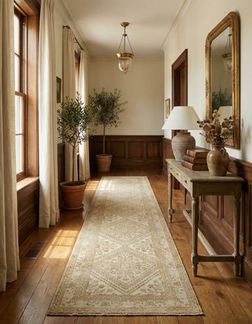 2' 8 x 12' 11 Hand Knotted Oushak Wool Runner Rug
