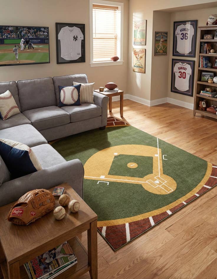 Detail image of 6' x 9' Sports Washable Rug