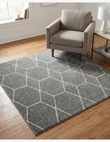 4' x 4' Trellis Frieze Square Rug