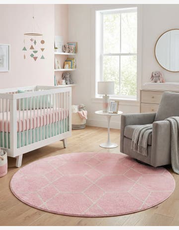 6' x 6' Lattice Frieze Round Rug