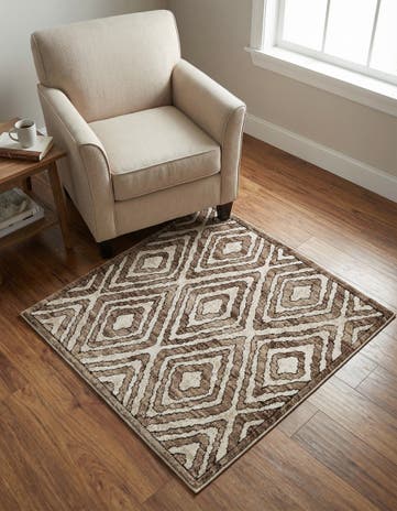 Chocolate Brown Hermitage Square Rug