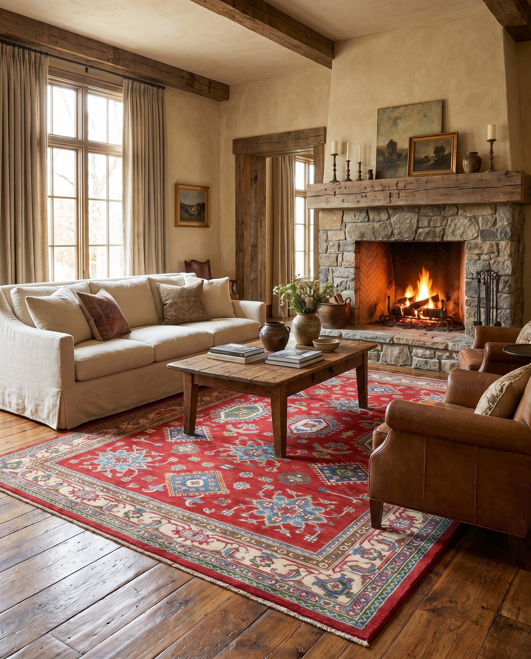 6' 7 x 9' 9 Hand Knotted Kazak Rug