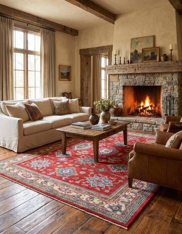 6' 7 x 9' 9 Hand Knotted Kazak Rug