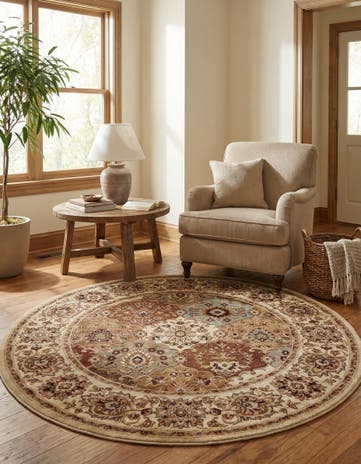 Cream Aditi Round Rug