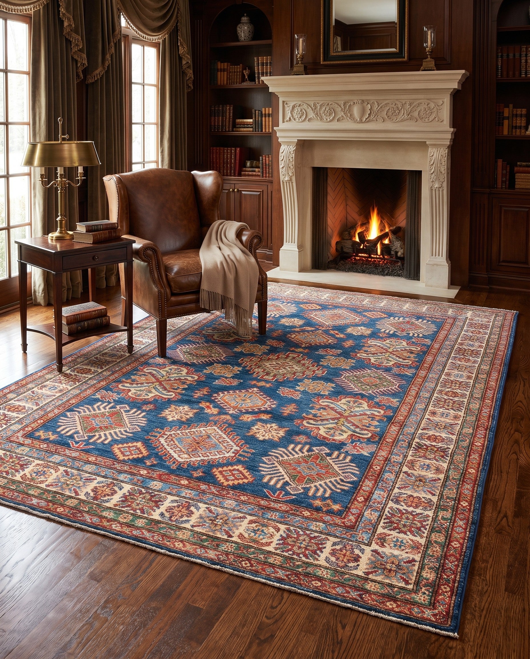 4' 11 x 6' 8 Hand Knotted Kazak Rug
