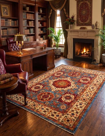 5' x 6' 7 Hand Knotted Mamluk Ziegler Rug