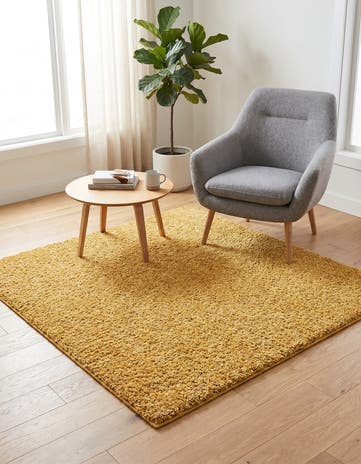 Sun Yellow Zermatt Shag Square Rug