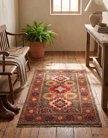 2' x 3' Hand Knotted Kazak Rug