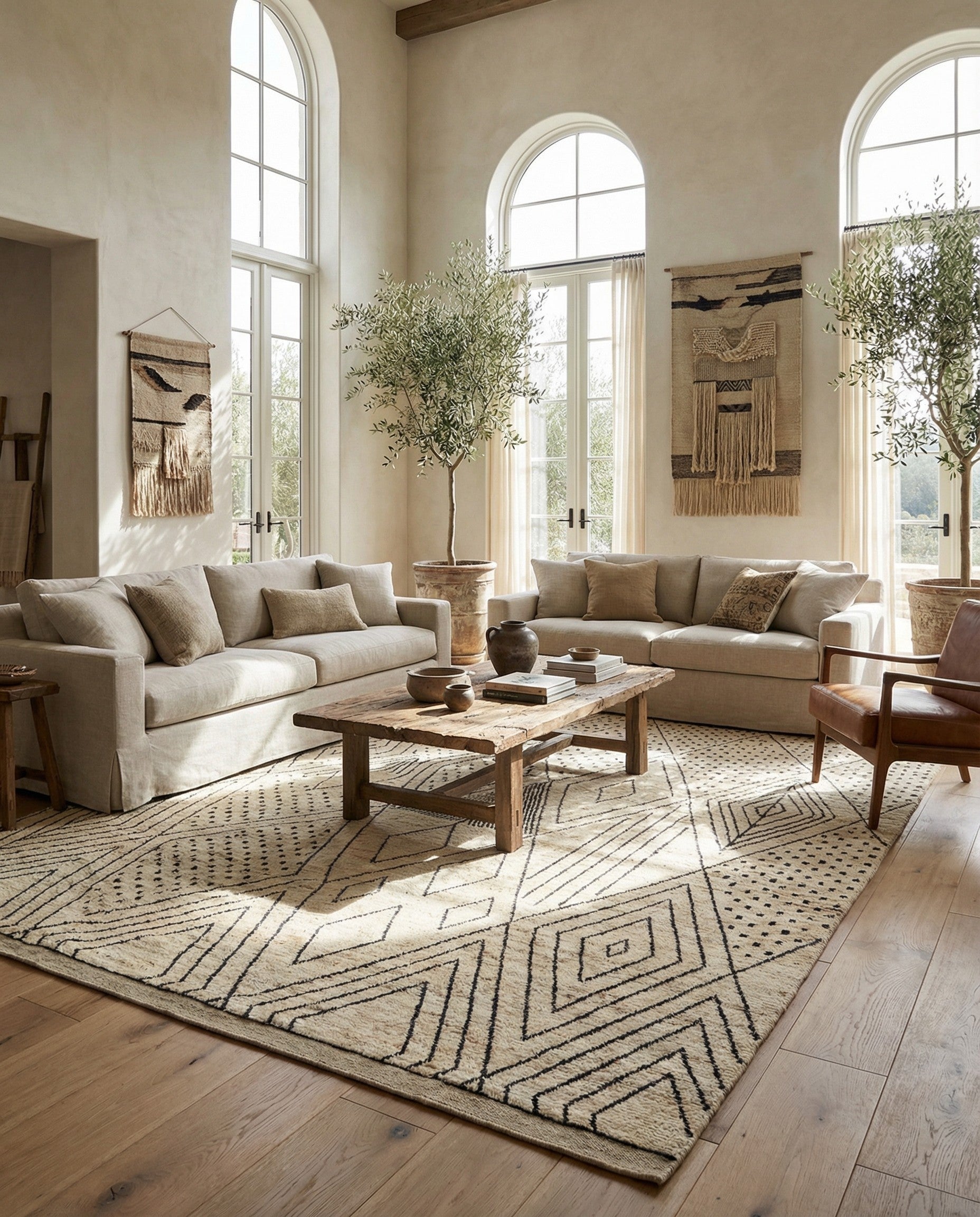 12' 4 x 17' 6 Hand Knotted Moroccan Wool Rug