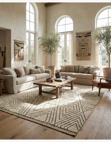 12' 4 x 17' 6 Hand Knotted Moroccan Wool Rug