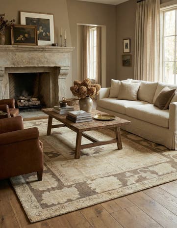 8' 5 x 10' 2 Hand Knotted Oushak Wool Rug