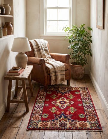 2' 2 x 2' 11 Hand Knotted Kazak Rug