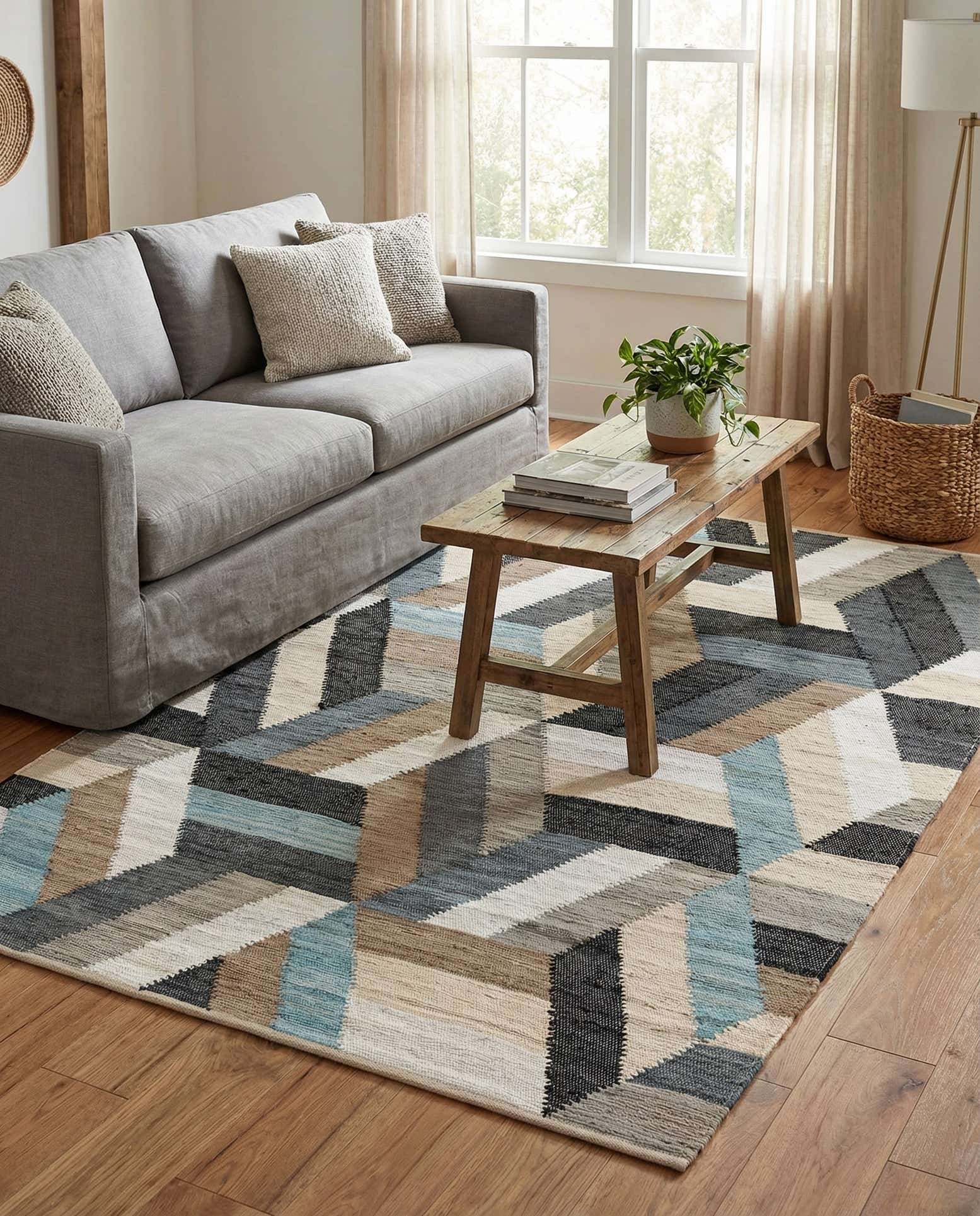 6' 1 x 9' Hand Braided Chindi Cotton Rug