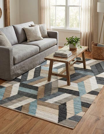 6' 1 x 9' Hand Braided Chindi Cotton Rug