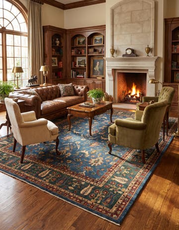 8' 1 x 9' 9 Hand Knotted Ziegler Rug