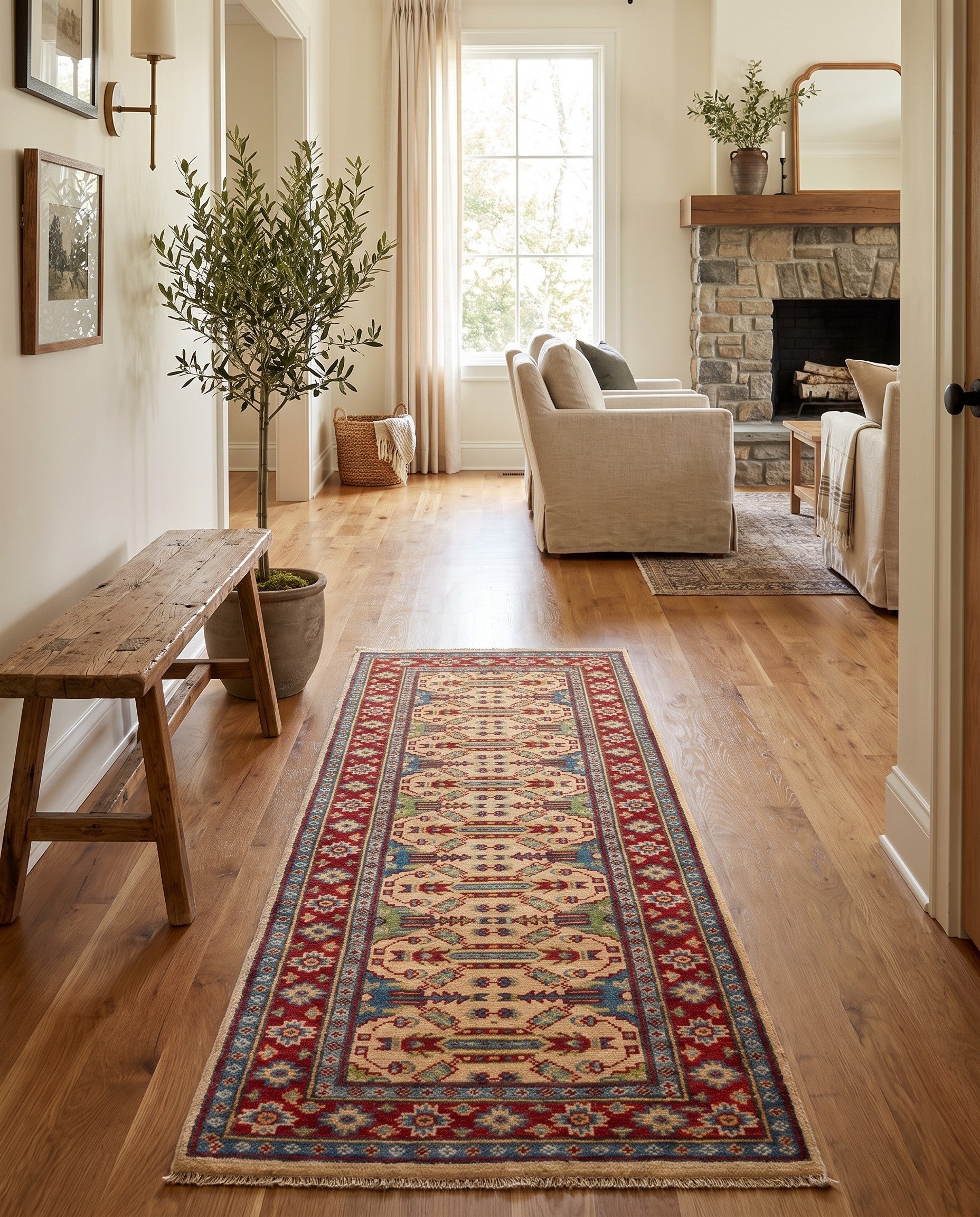 2' x 5' 8 Hand Knotted Kazak Runner Rug