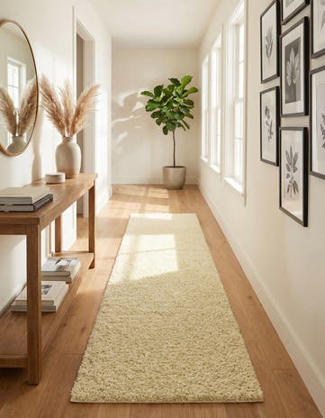 2' 7 x 12' Solid Shag Runner Rug