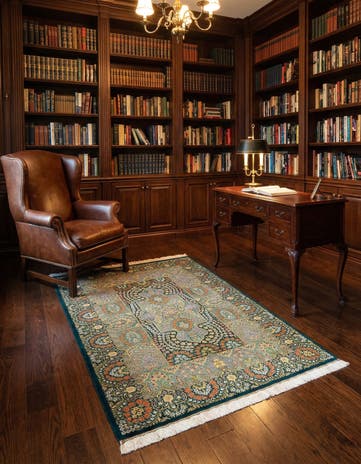 3' 4 x 5' 1 Ghom Silk Rug