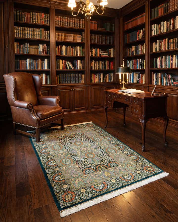 3' 4 x 5' 1 Ghom Silk Rug