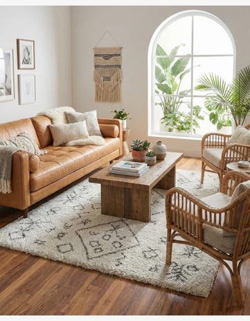 Pure Ivory Moroccan Shag Rug