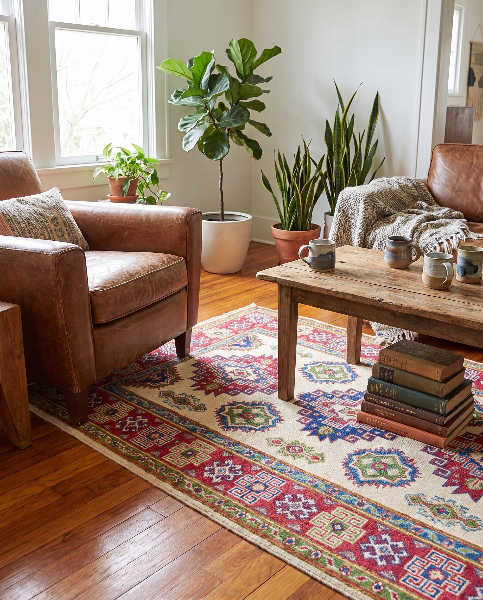 3' 3 x 4' 11 Hand Knotted Kazak Rug
