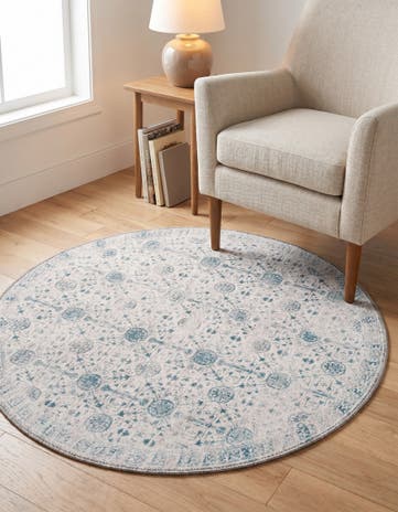3' 6 x 3' 6 Washable Timeless Round Rug
