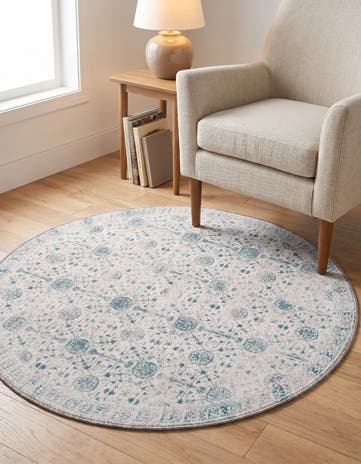 3' 6 x 3' 6 Washable Timeless Round Rug