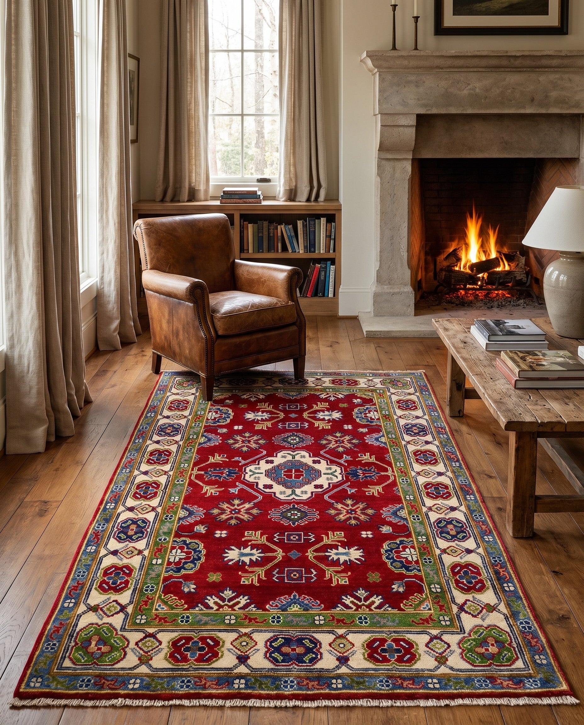 3' 4 x 5' 7 Hand Knotted Kazak Rug